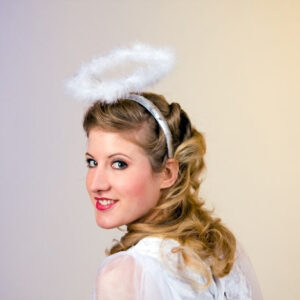 Heiligenschein aus weißem Federmarabu