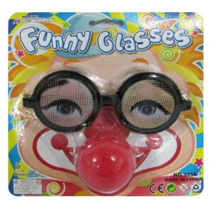 Scherzbrille mit Clownnase auf Karte ca 19x19cm