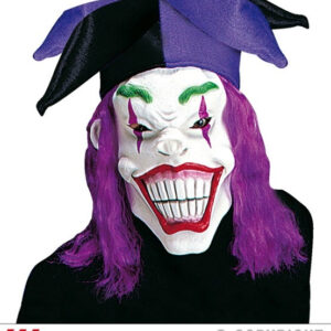 Maske - Gruselclown mit Hut und Haaren