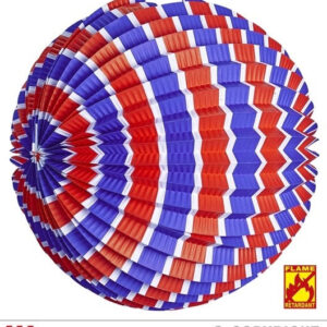 Lampion blau-weiss-rot gestreift ca Ø 25 cm flammenhemmend