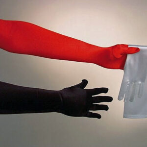 Satinhandschuhe, ca. 50 cm, schwarz