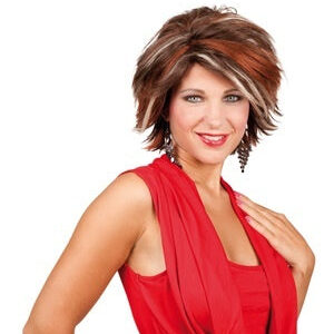 Perücke Celine braun mit Strähnchen