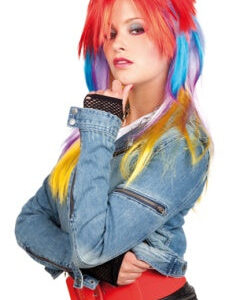 Perücke - Punk regenbogenfarben