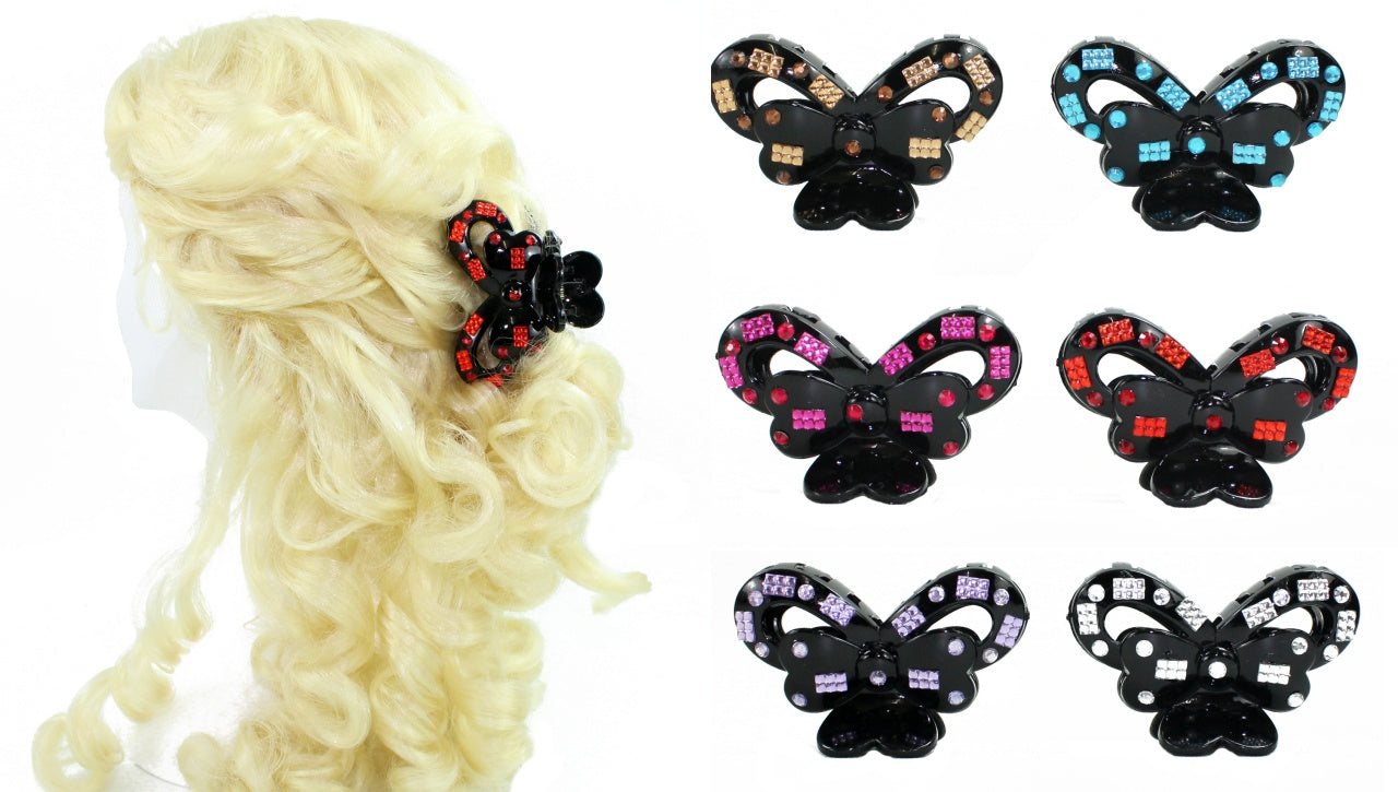 Haarspange 6-fach sortiert 'Schleife' ca 8,5x8cm