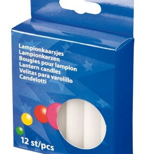 Lampionkerze - weiss 12 Stück im Karton