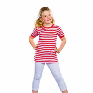 Kurzarm-T-Shirt, rot/weiß gestreift Größe: 164