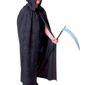 Kapuzenumhang aus schwarzer Suedine Größe: Univ.