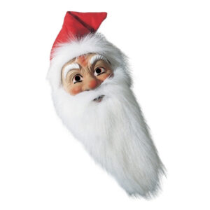 Nikolausmaske mit Plüschbart und Kapuze