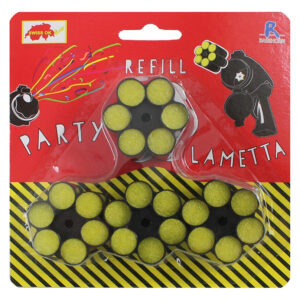 Lametta Munition 4 Patronen à 6 Schuss Karte ca 14,5x14,5cm Nachfüllpackung Stimmungskanone Black Edition