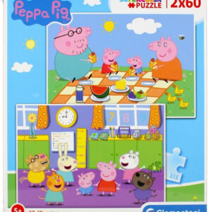 Clementoni Peppa Pig - Supercolor Puzzle, 2 x 60 Teile