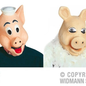 Maske 2-fach sortiert Schweinchen Latex