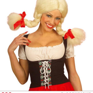Perücke Heidi modellierbar blond mit Zöpfe Zöpfe lassen sich verbiegen
