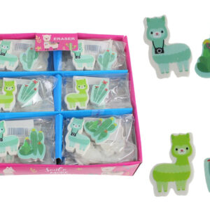 Radiergummi Alpaka Lama mit Kaktus ca 3,5-4,5cm 2-fach sortiert