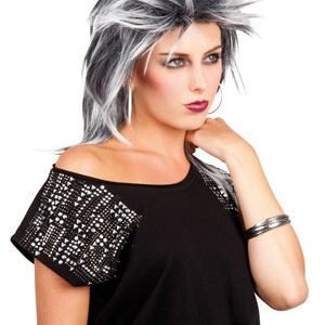 Perücke - Kelly Rockerfrisur schwarz/grau