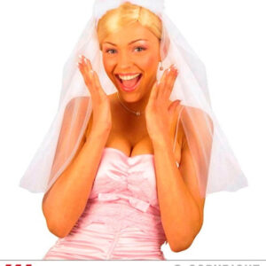 Brautschleier mit rosa Teufelshörnern