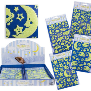 Glow in the Dark Traumsticker Bogen ca 21,5x13cm - 4-fach sortiert