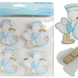 Bieco Klammern Storch blau 4 Stück