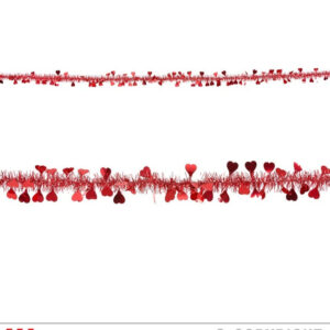 Girlande Lametta mit Herzen ca 2 Meter
