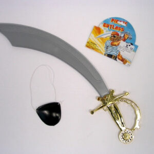 Piratensäbel, ca. 48 cm, und Augenklappe