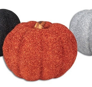 Kürbisdeko 3-fach sortiert mit Glitzer - ca 9cm