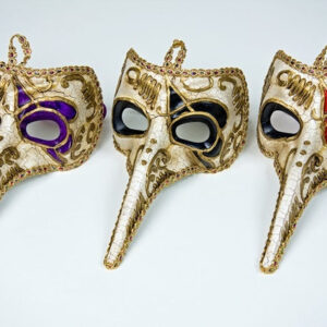 Pantalone: Schnabelmaske gold/rot