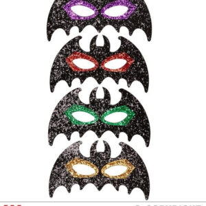 Augenmaske Fledermaus mit Glitter 4 Farben sortiert - ca 21cm breit