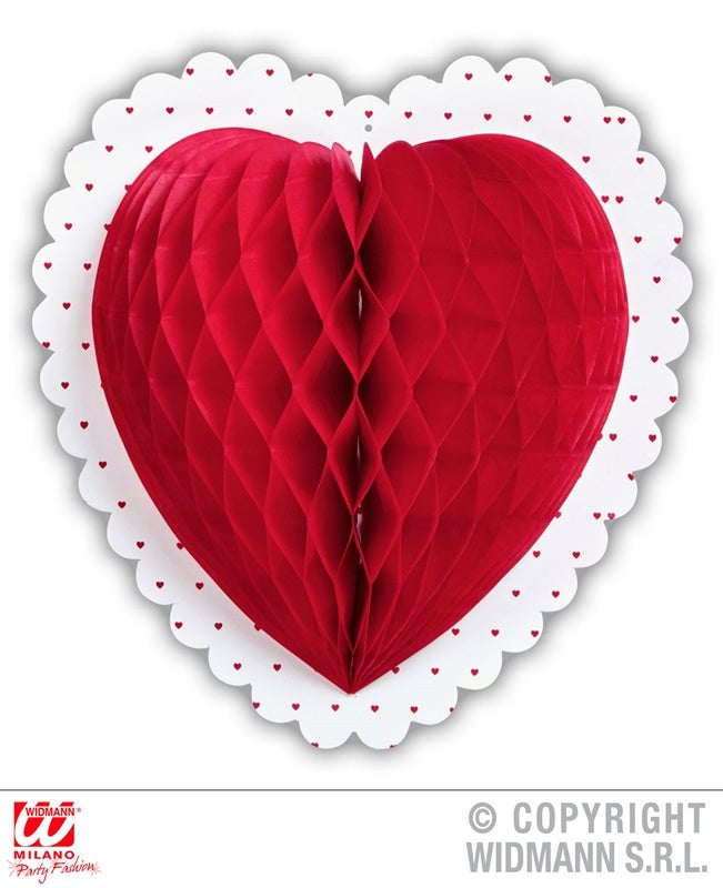 Wabenball rotes Herz ca Ø 25 cm