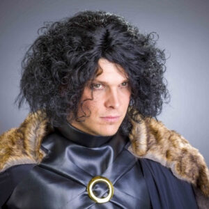 Perücke Krieger, schwarz