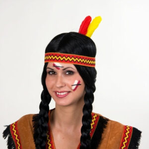 Indianer-Stirnband mit Federn, elastisch