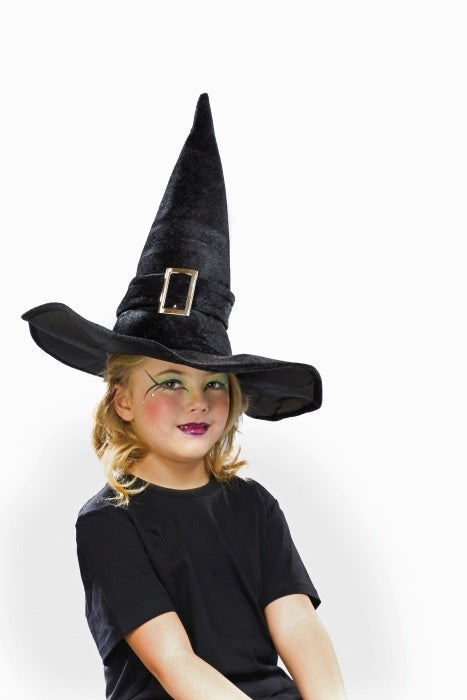 Hexenhut für KInder Samt schwarz Größe: ca. 55