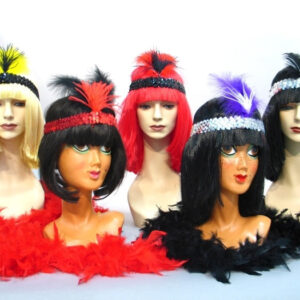 Charleston-Stirnband mit Federbusch, sortiert