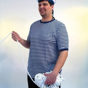 Ringelpulli Kurzarm rot/weiß Größe: 7 / L