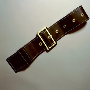 schwarzer Gürtel mit Schließe, ca. 135 cm