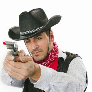 Cowboyhut mit Band, schwarz Größe: ca. 59