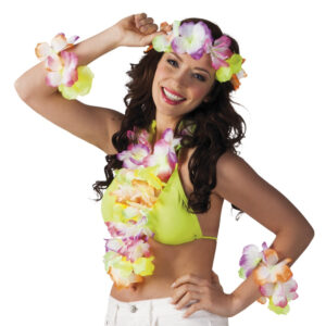 Hawaiiset 'Sunshine' 4tlg - Kopfband, Halsband, 2xArmband