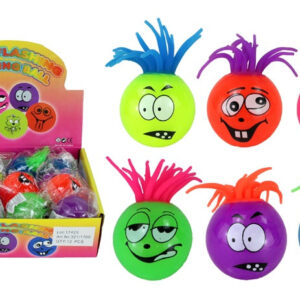 Ball 6-fach sortiert mit Gesicht und Licht - ca 55/90 mm