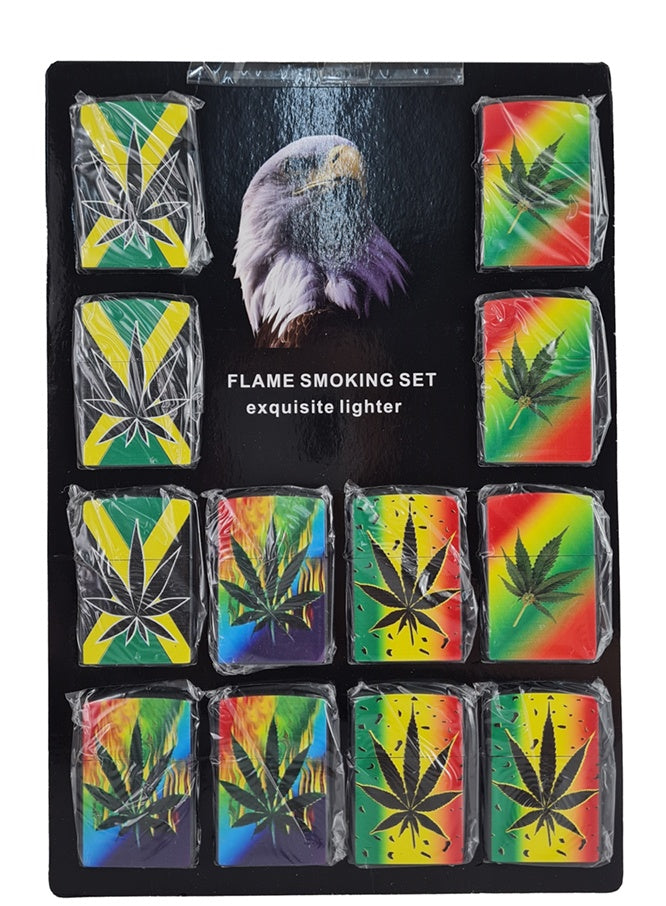 Sturmfeuerzeug Hanfpflanze ca 6x3,5cm