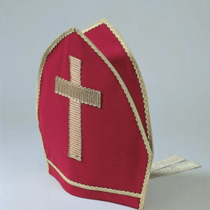 Bischofsmütze mit Bändern, Samt