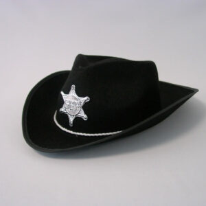 Cowboyhut schwarz, mit Stern Größe: ca. 56/57
