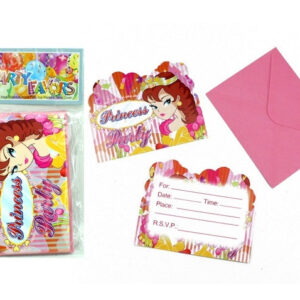 Einladungskarte Prinzessin Design 12 Stück im Beutel