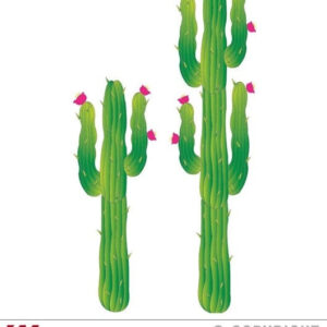 Kaktus je 180 und 120 cm - 2er Set Wanddekoration aus Pappe