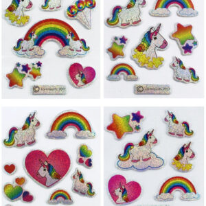 Sticker Einhorn 4 fach sortiert - Bogen ca 8x7cm