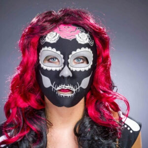 "Textil-Maske ""Tag der Toten"" schwarz, fluroeszierend"