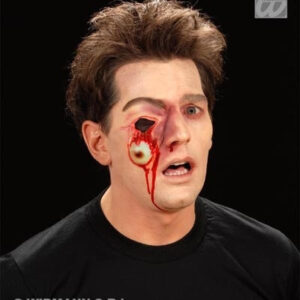 Auge - hängendes Horrorauge auf Karte ca 20x16cm inklusive Flüssiglatexkleber