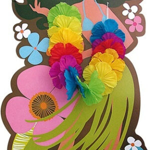 Deko Hawaii Mädchen mit Hawaiikranz - ca 57x26,5cm