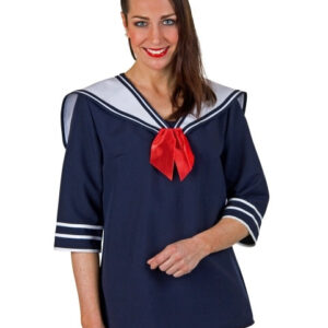 blaue Matrosenbluse und Kragen, für Damen Größe: L