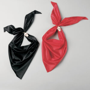 Piratenhalstuch schwarz, mit Totenkopfring