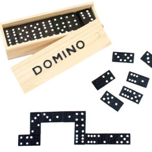 Domino in Holzbox ca 15x5x3cm