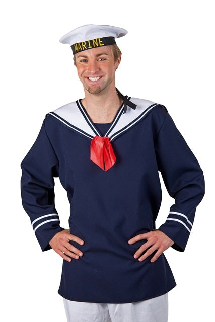 blaues Matrosenhemd und Kragen, für Herren Größe: XXL