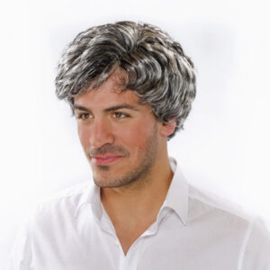 Herrenperücke silbergrau-meliert